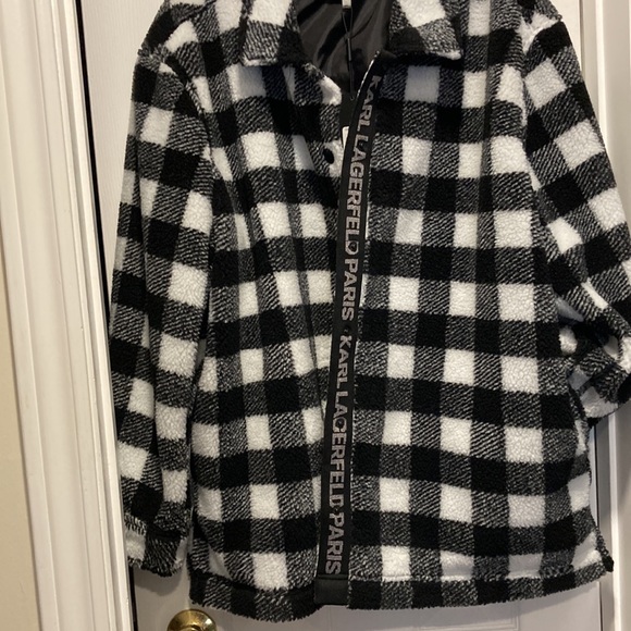 ⭐️ Host Pick!!! ⭐️ NWT - Karl Lagerfeld Paris Buffalo Plaid Teddy Jacket - XL* - Picture 4 of 16